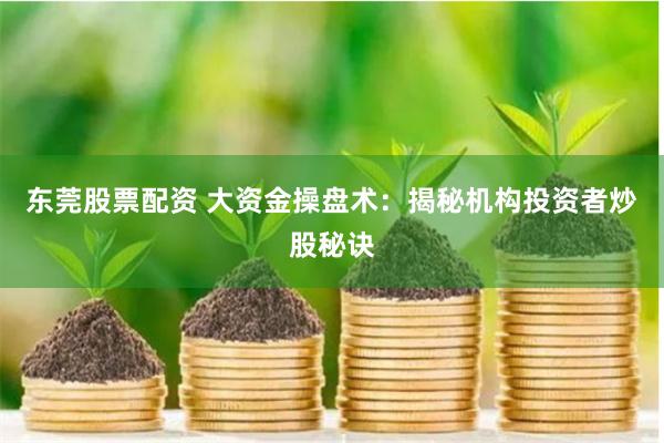 东莞股票配资 大资金操盘术：揭秘机构投资者炒股秘诀